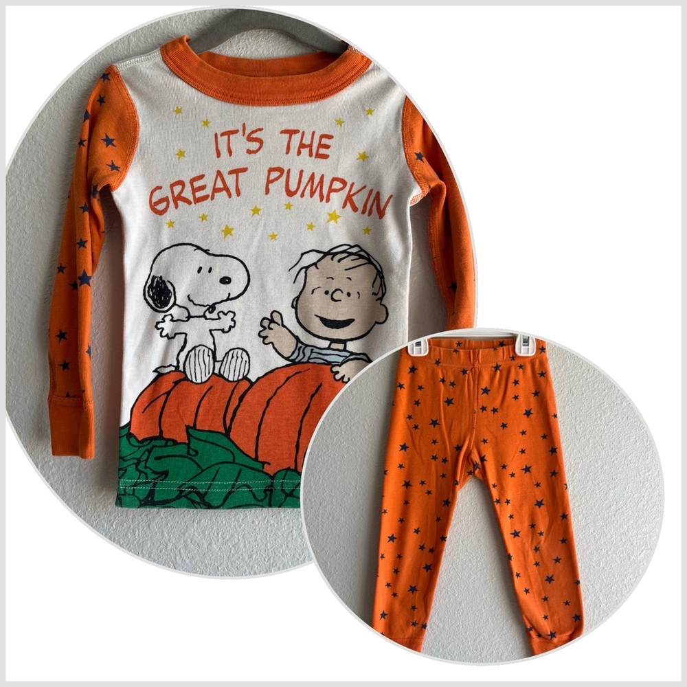 Hanna Andersson Peanuts It’s the Great Pumpkin Halloween Snoopy 2 piece pajamas